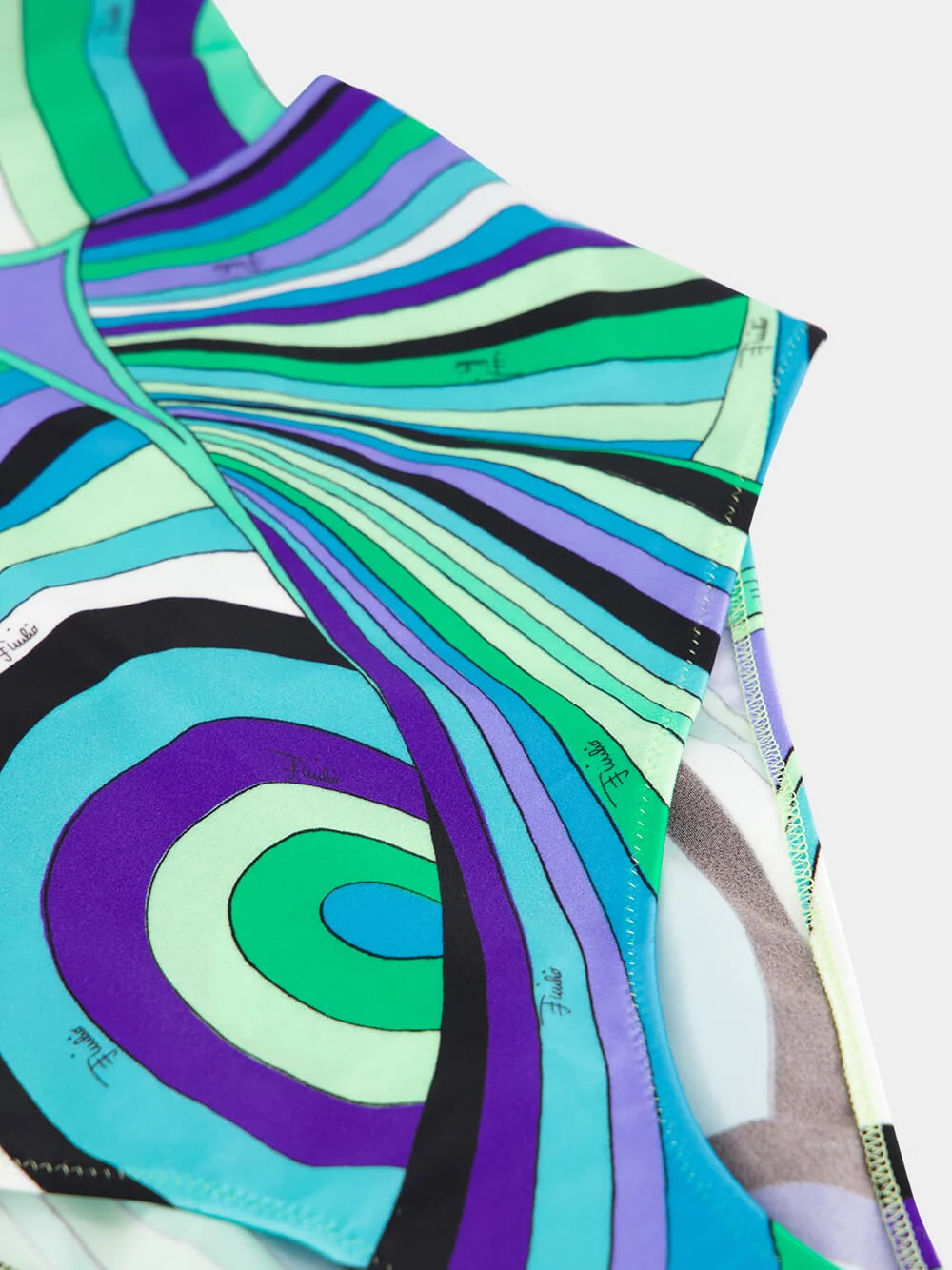 Iride V-Neck Swimsuit in Verde Lilia Print - Image 3