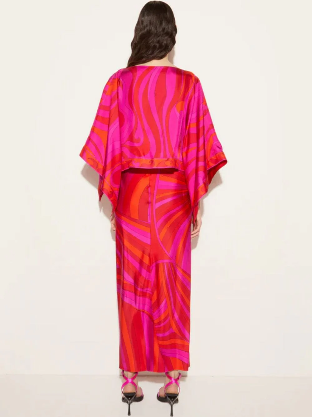 Iris Marble Silk Dress - Image 3