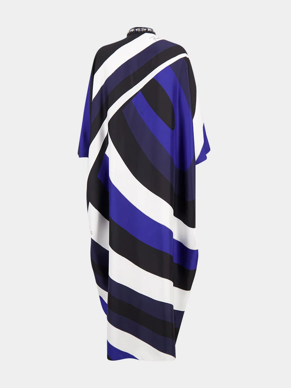 Iris Print Silk Kaftan Dress - Image 4