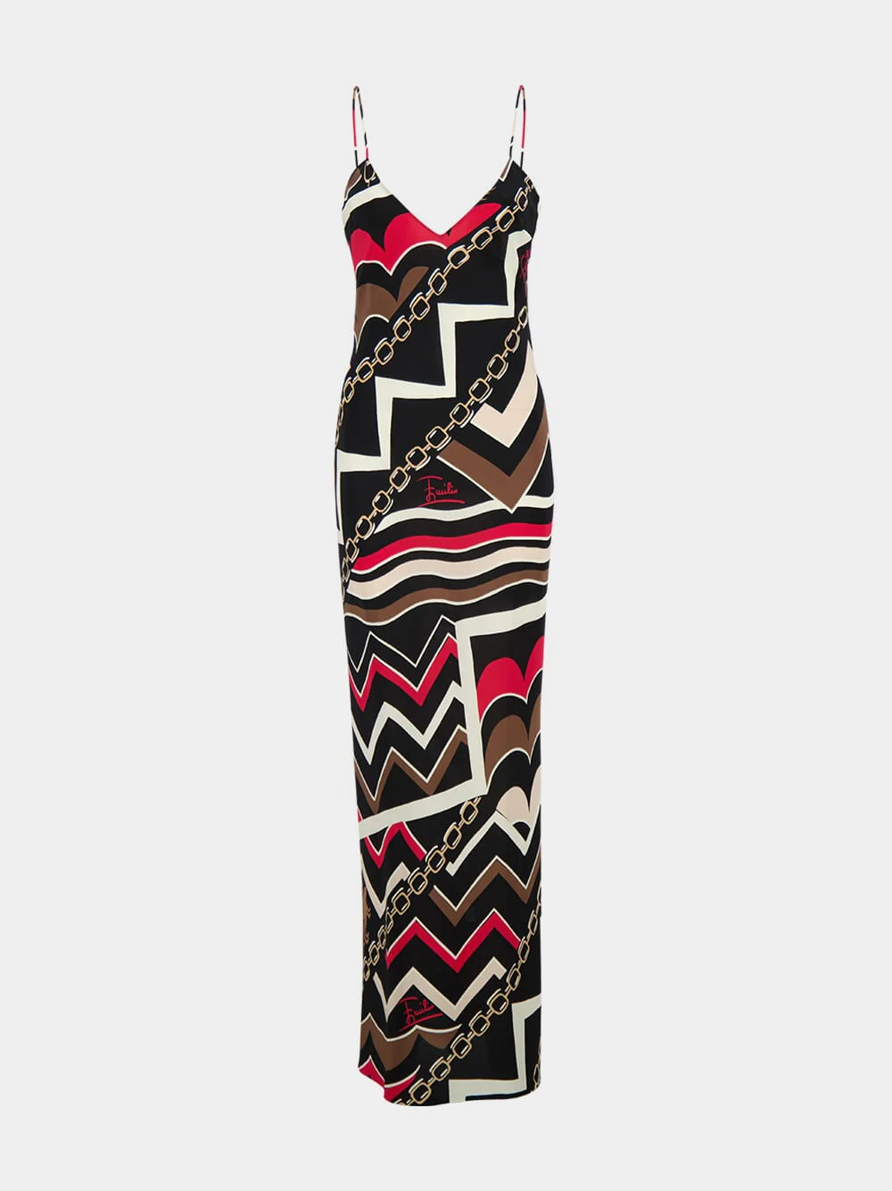 Istrice Print Long Silk Dress - Image 2