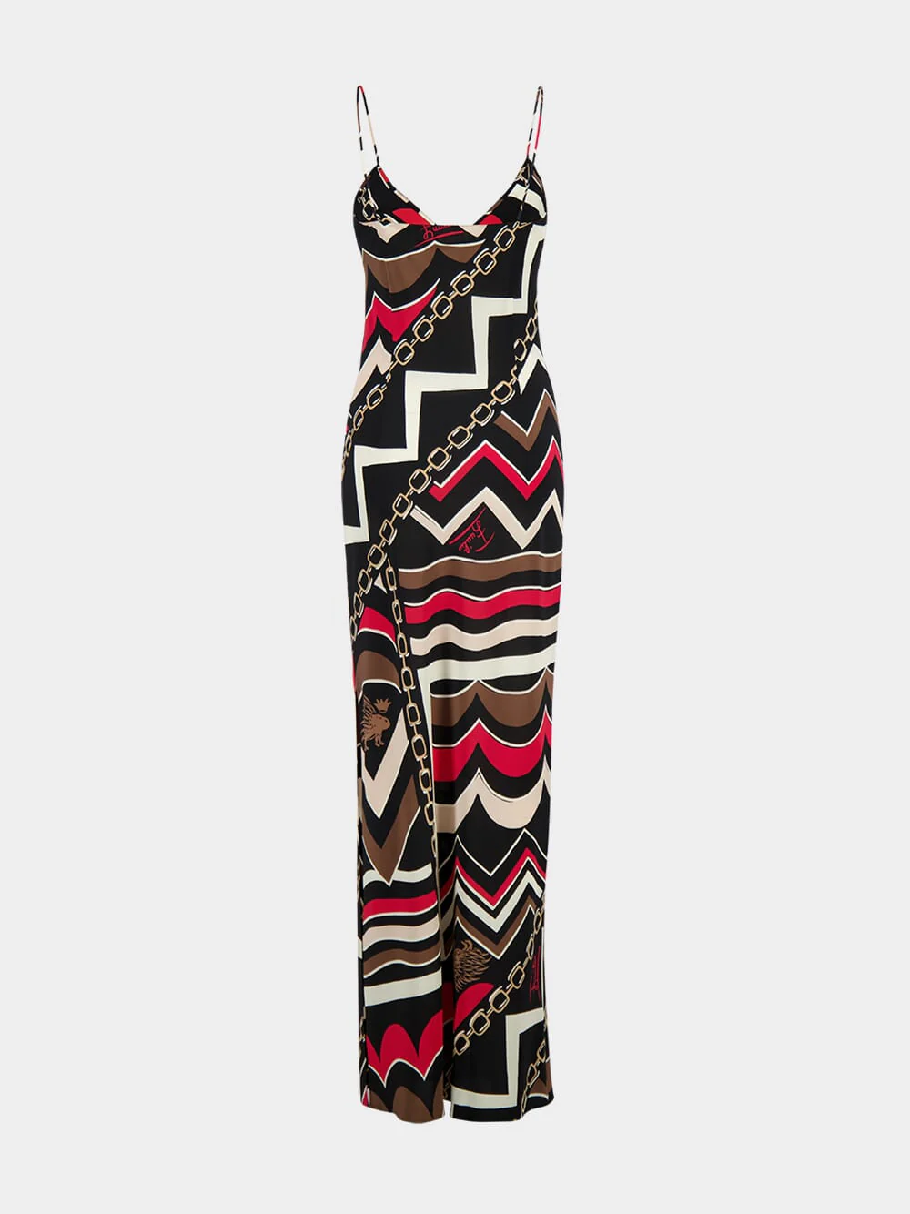 Istrice Print Long Silk Dress - Image 4