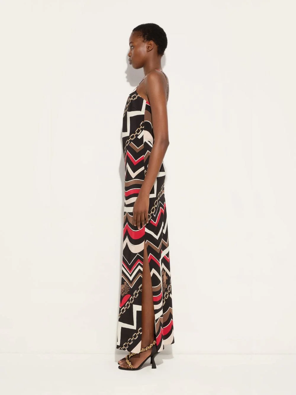 Istrice Print Long Silk Dress - Image 5