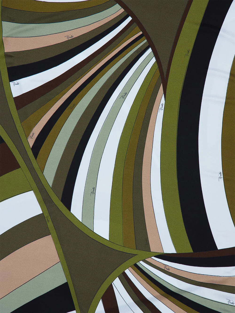 Khaki and Blue Iride Print Chemisier Dress - Image 6