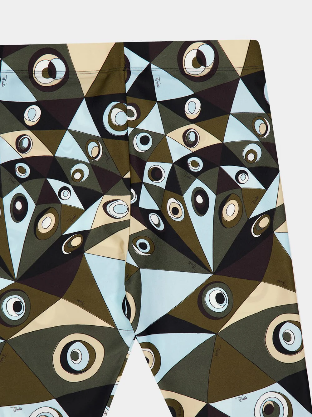 Khaki and Blue Occhi Print Leggings - Image 4