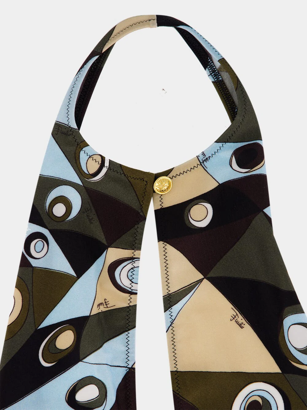Khaki and Blue Occhi Print Swimsuit - Image 5