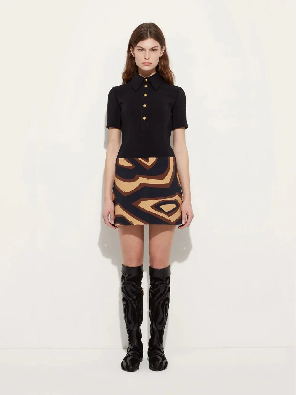 Labirinto Print Short Dress