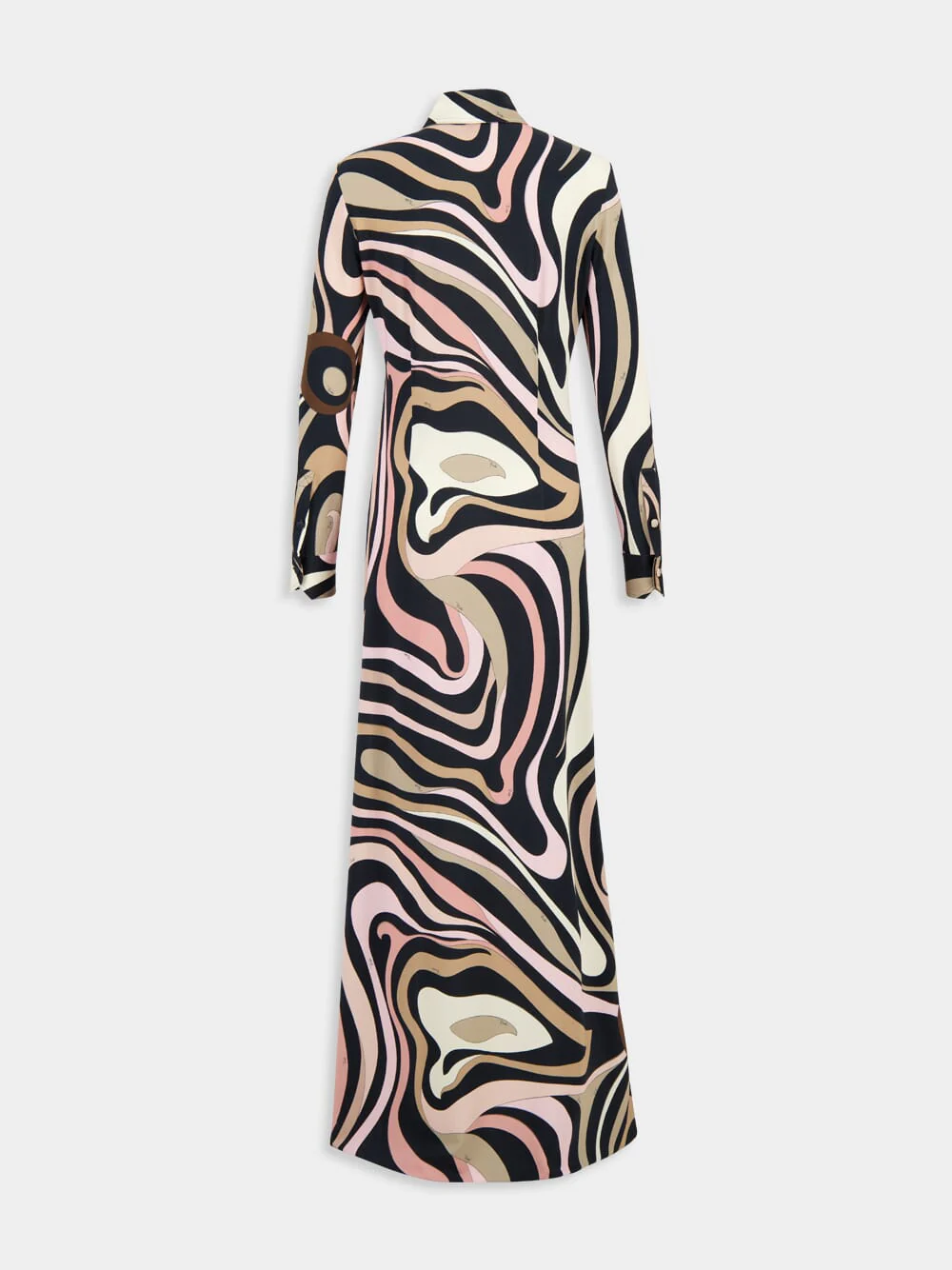 Marmo Print Long Fitted Dress - Image 4