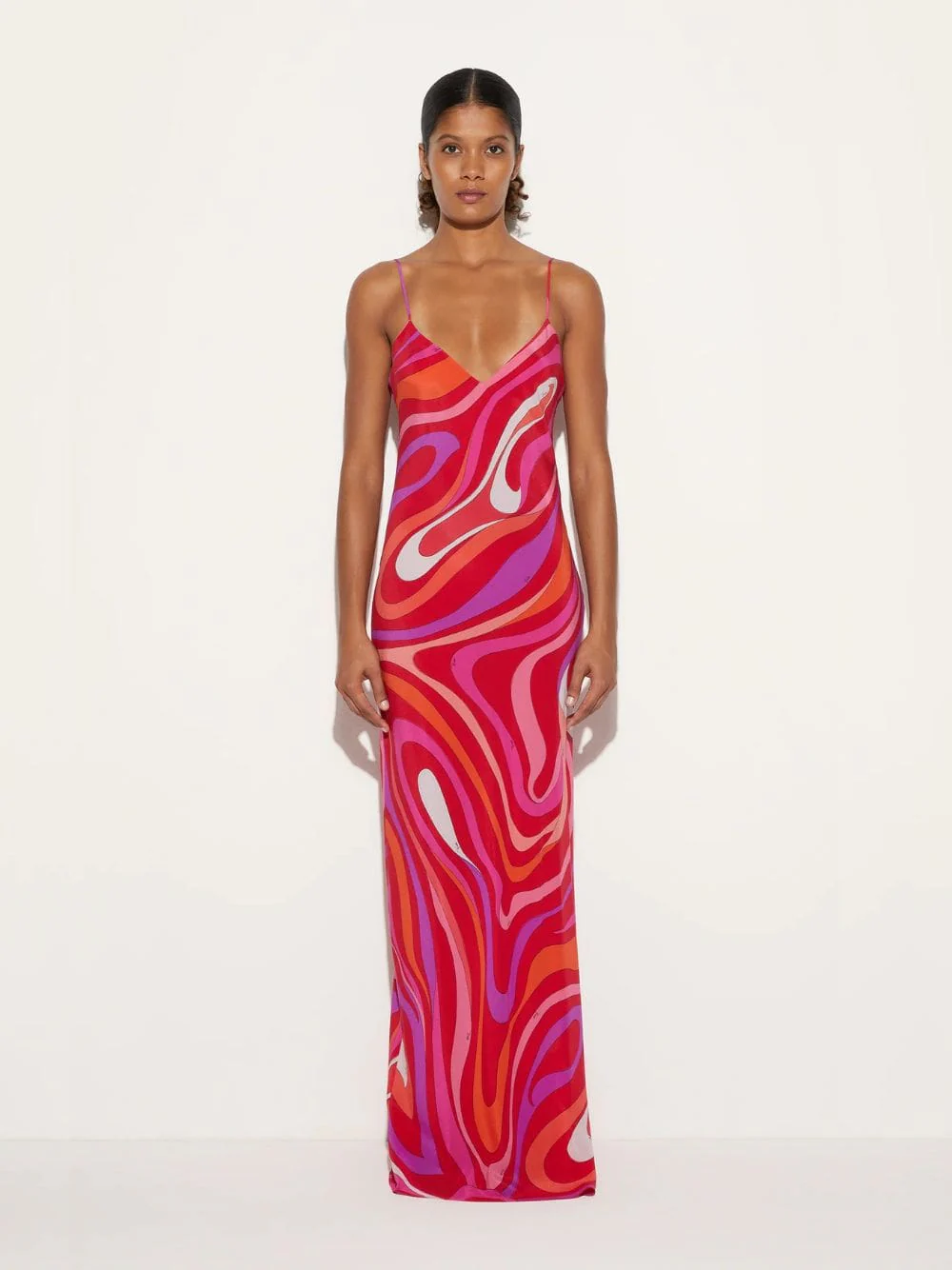 Marmo Print Silk Maxi Dress - Image 2