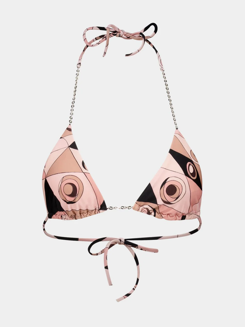 Nude Occhi Print Triangle Bikini Top