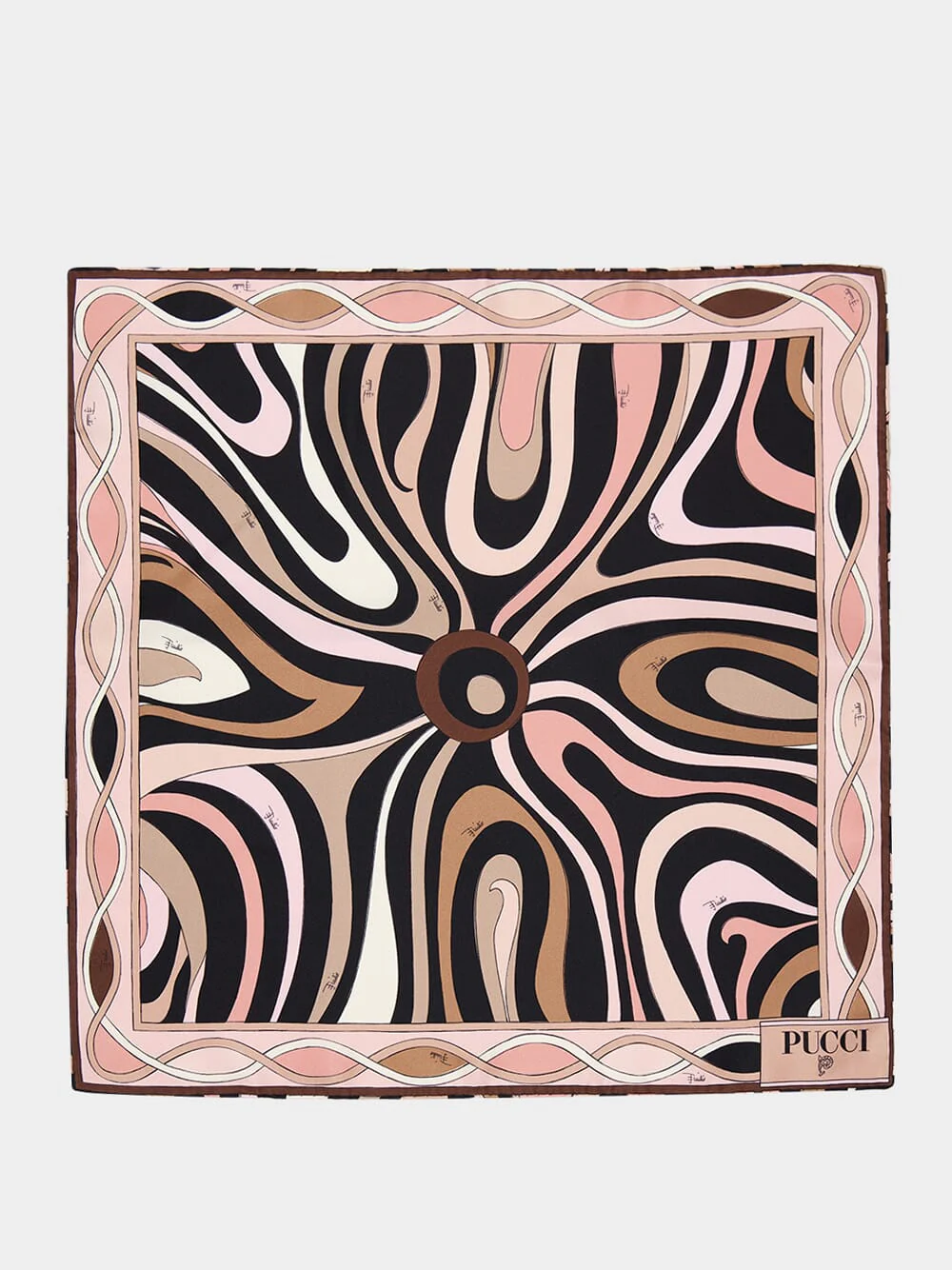 Onde and Pesci Print Silk Twill Foulard