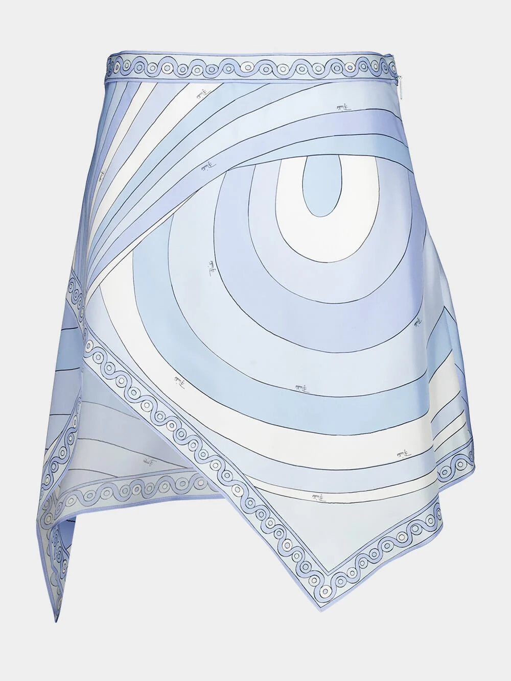 Pale Blue Iride Silk Scarf Skirt