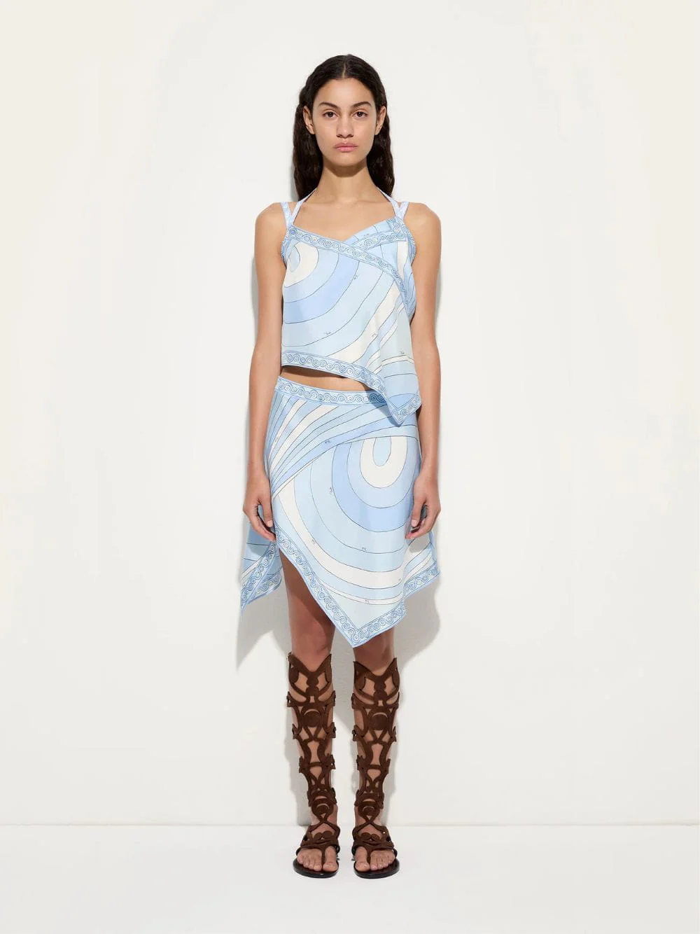 Pale Blue Iride Silk Scarf Top - Image 2