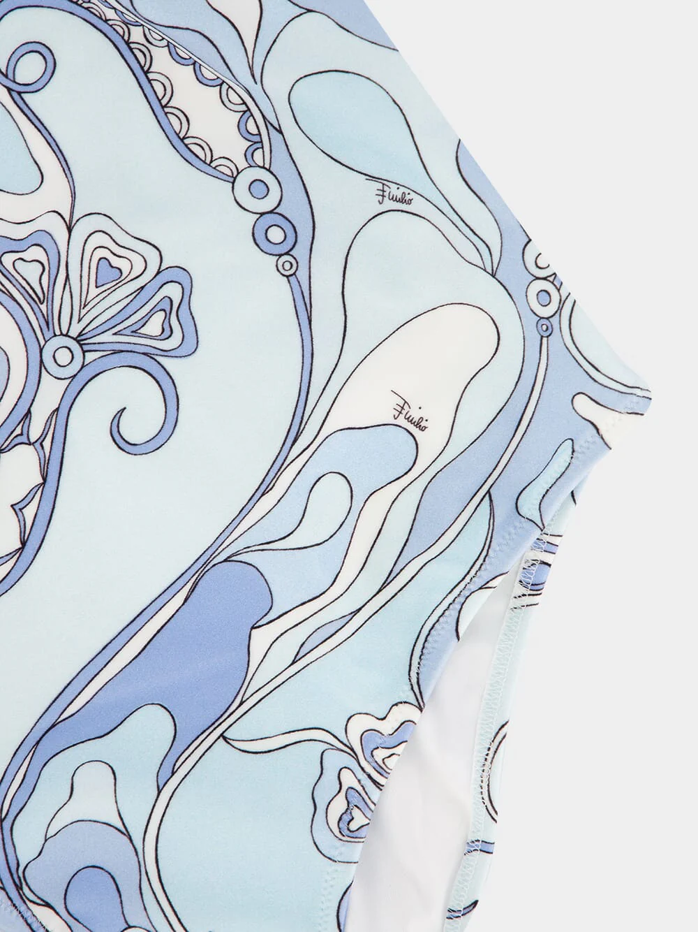 Pale Blue Orchidee Print Swimsuit - Image 6