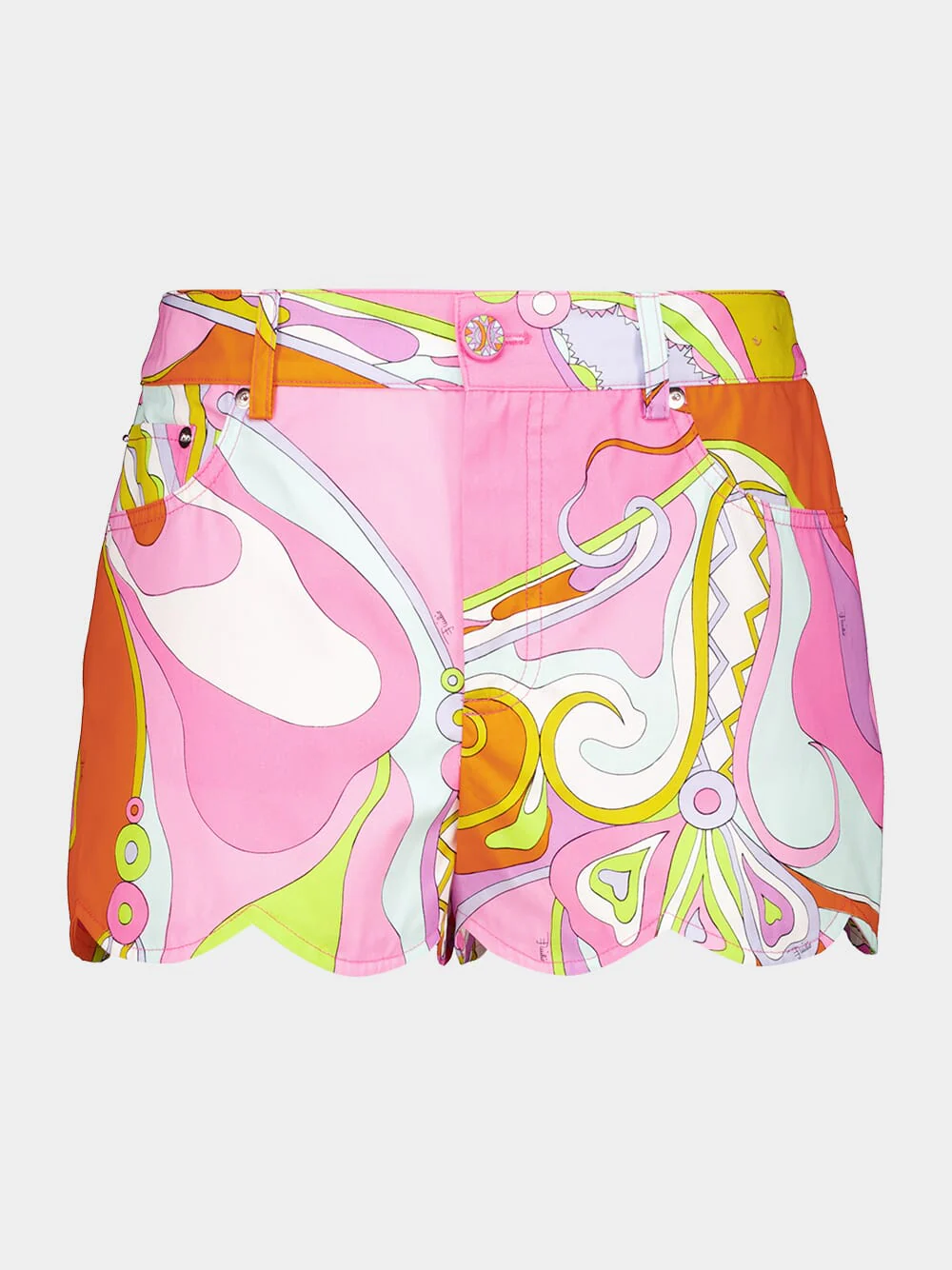 Orchidee Print Scallop Shorts - Image 2