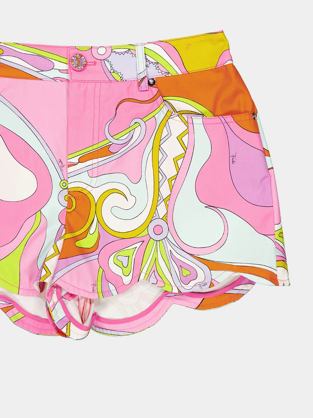 Orchidee Print Scallop Shorts - Image 5