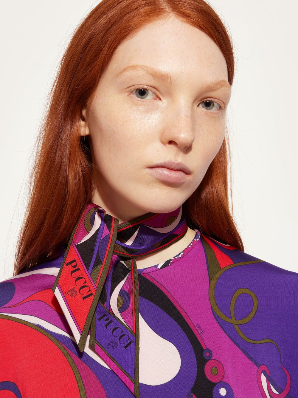 Silk Foulard in Astro and Rhombi Print