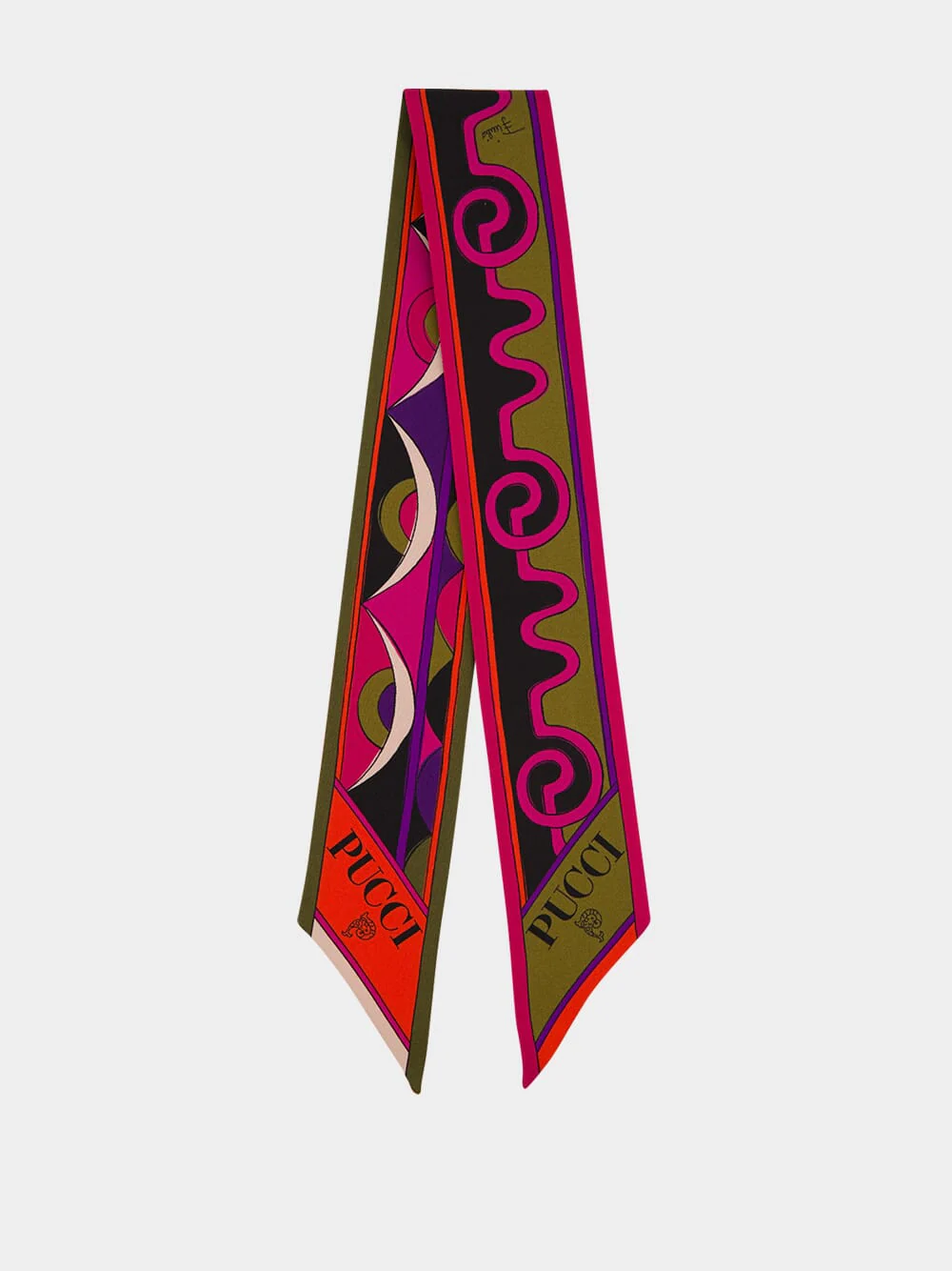 Silk Foulard in Astro and Rhombi Print - Image 2