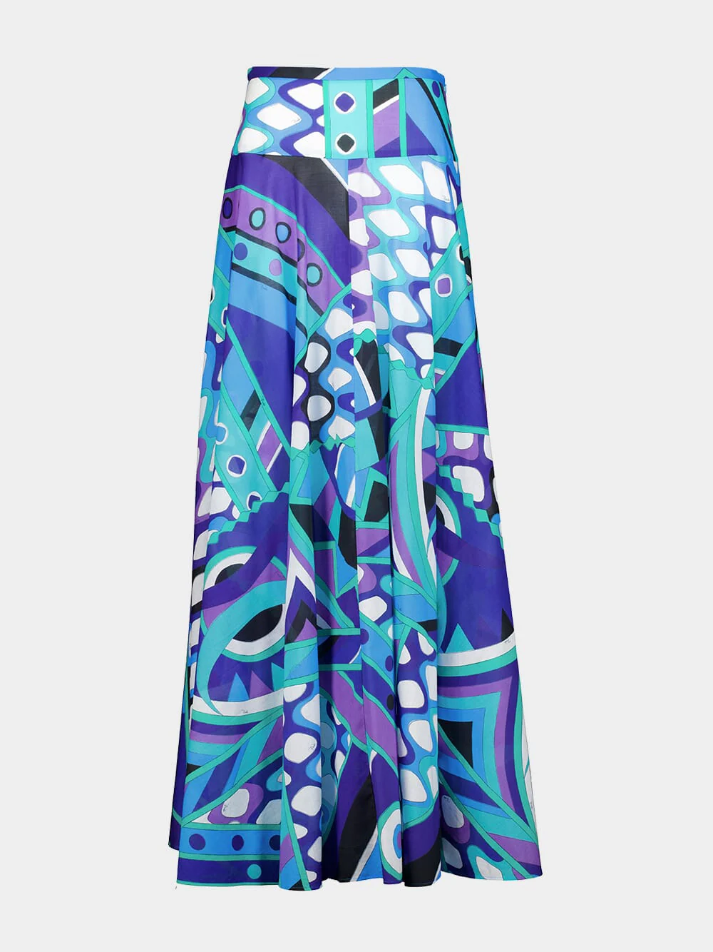 Turquoise and Blue Vivara Print Skirt - Image 2