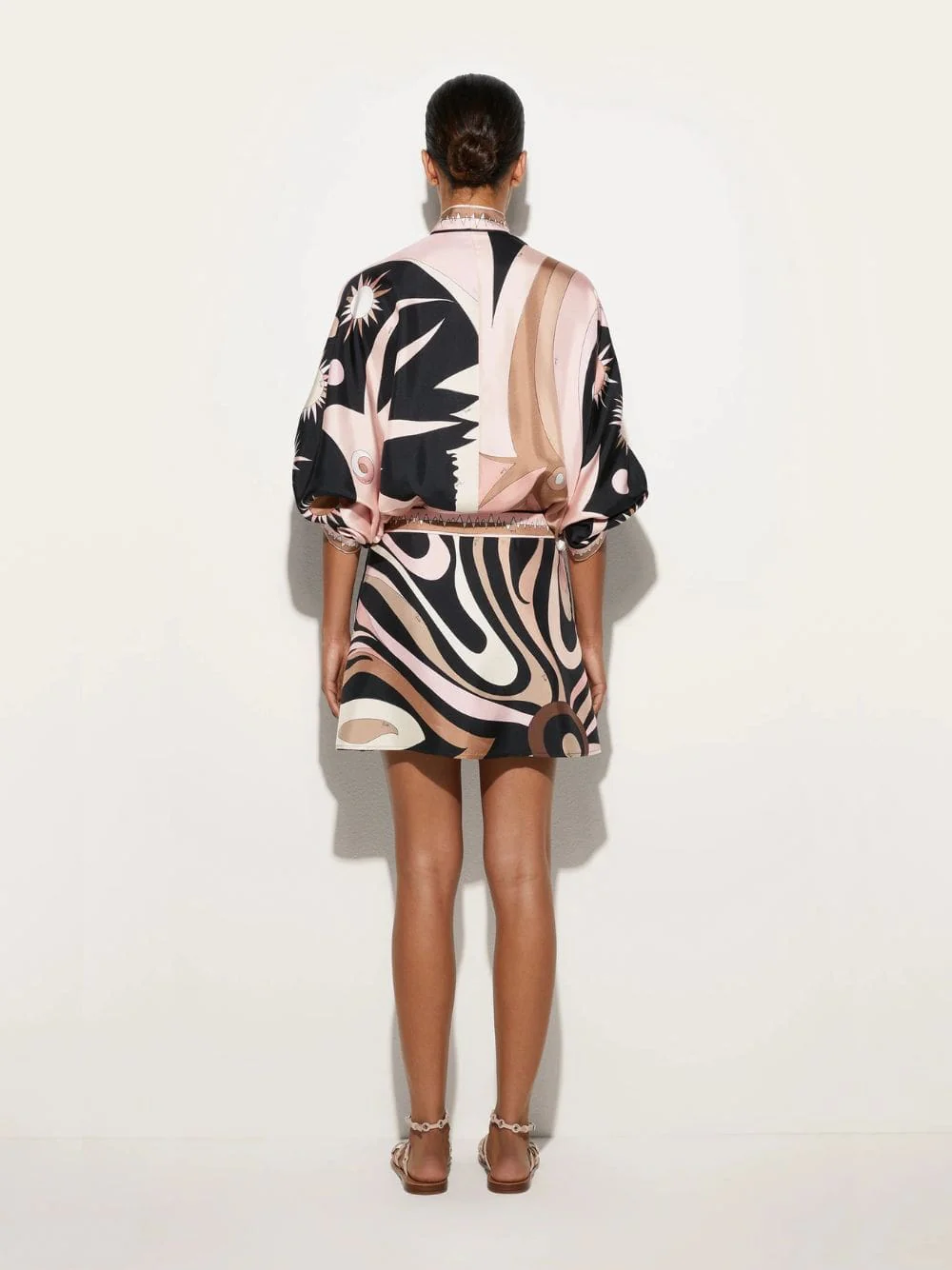 Stella Print Asymmetric Sleeve Mini Dress - Image 4
