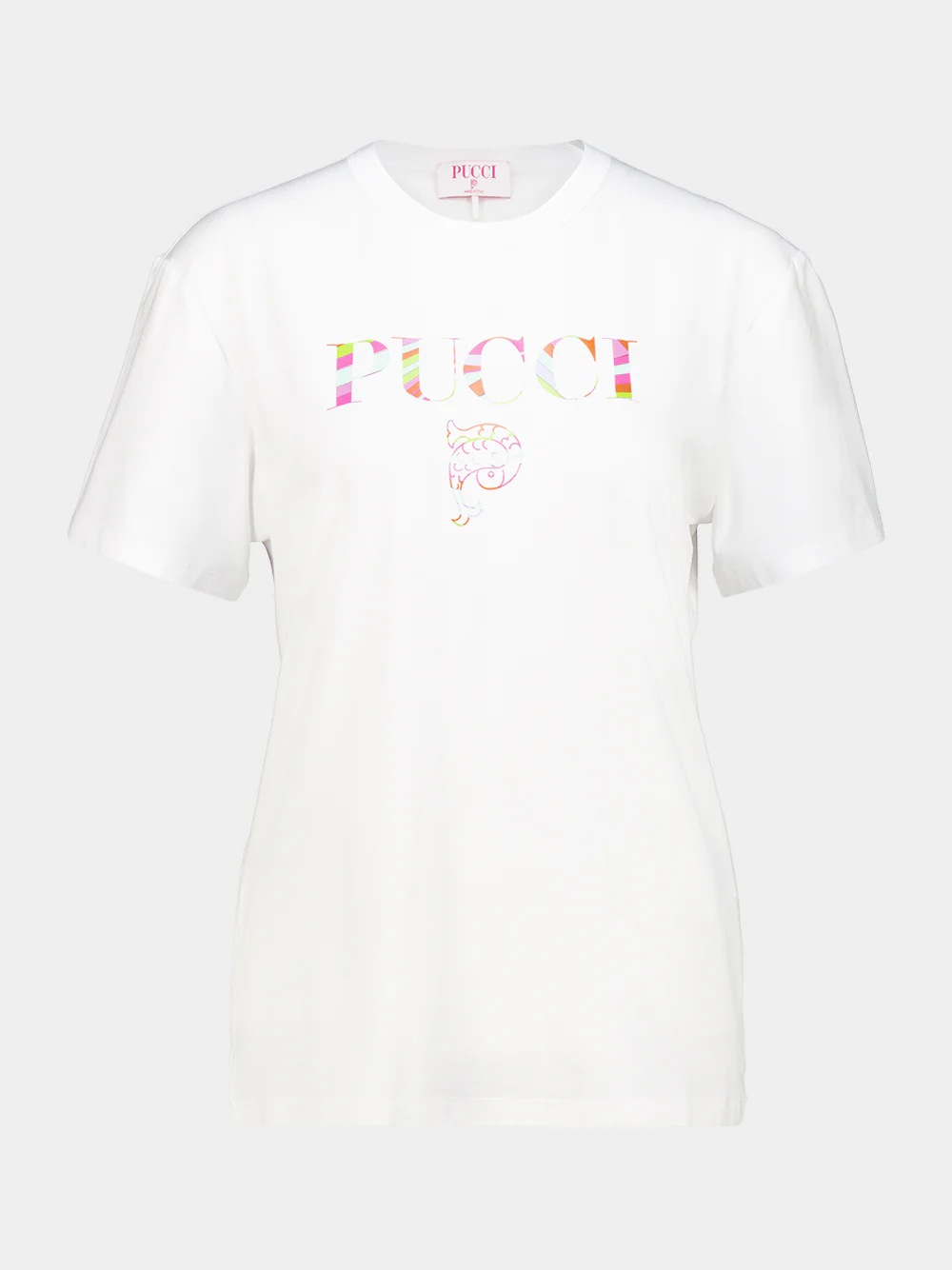 White Viscose Logo T-Shirt