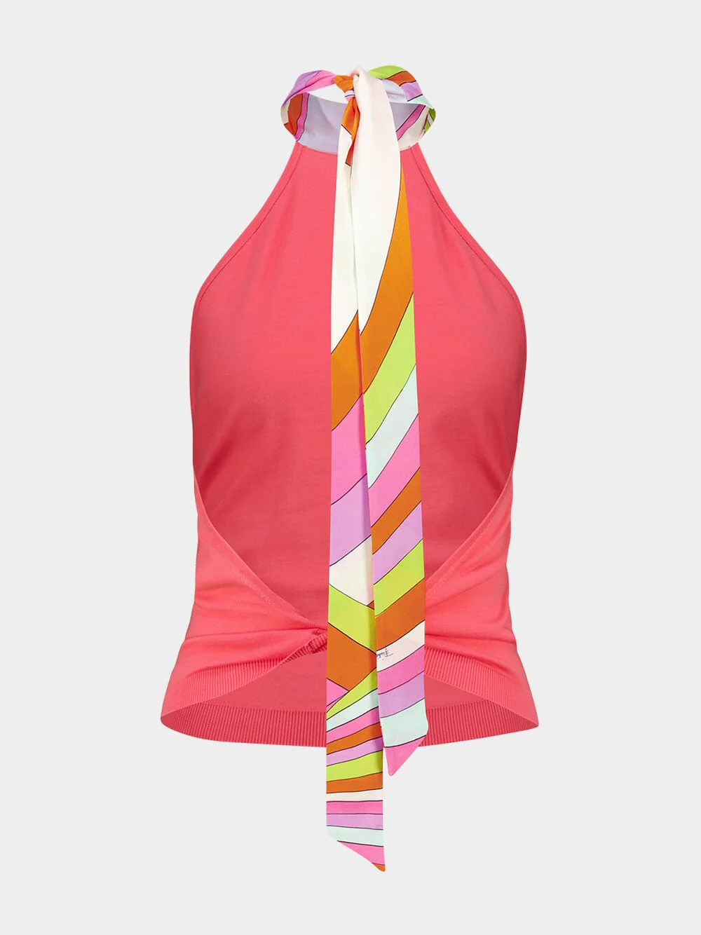 Fuchsia Silk Detail Halterneck Top - Image 4