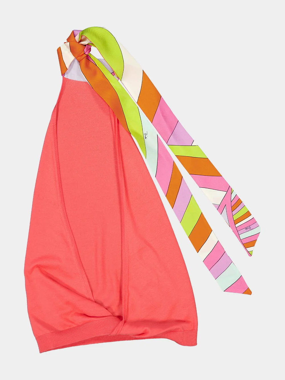 Fuchsia Silk Detail Halterneck Top - Image 5