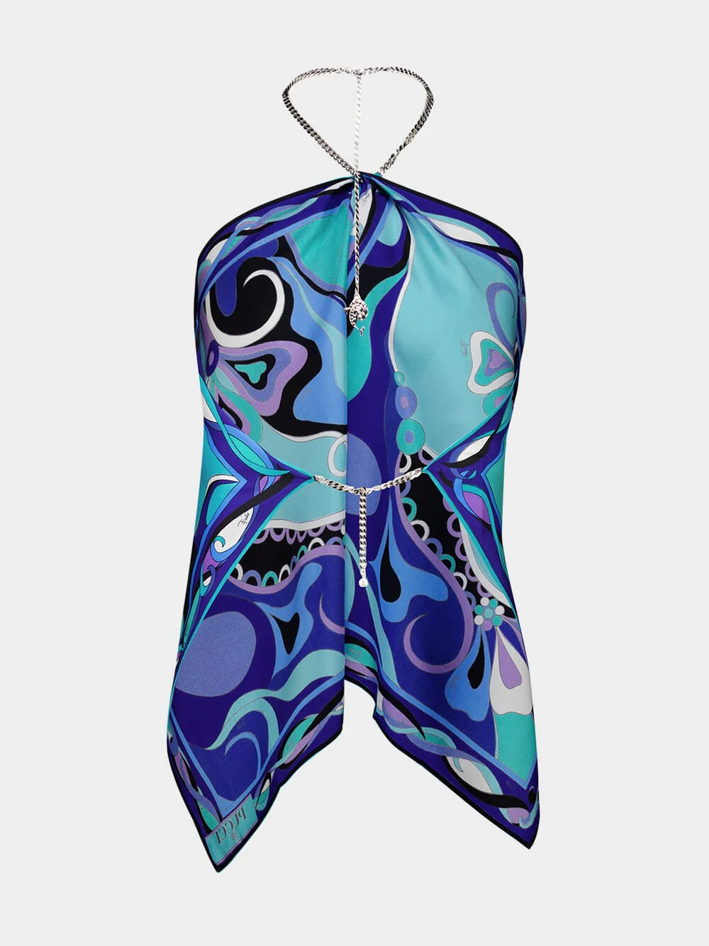 Turquoise and Blue Orchidee Chain Top - Image 2