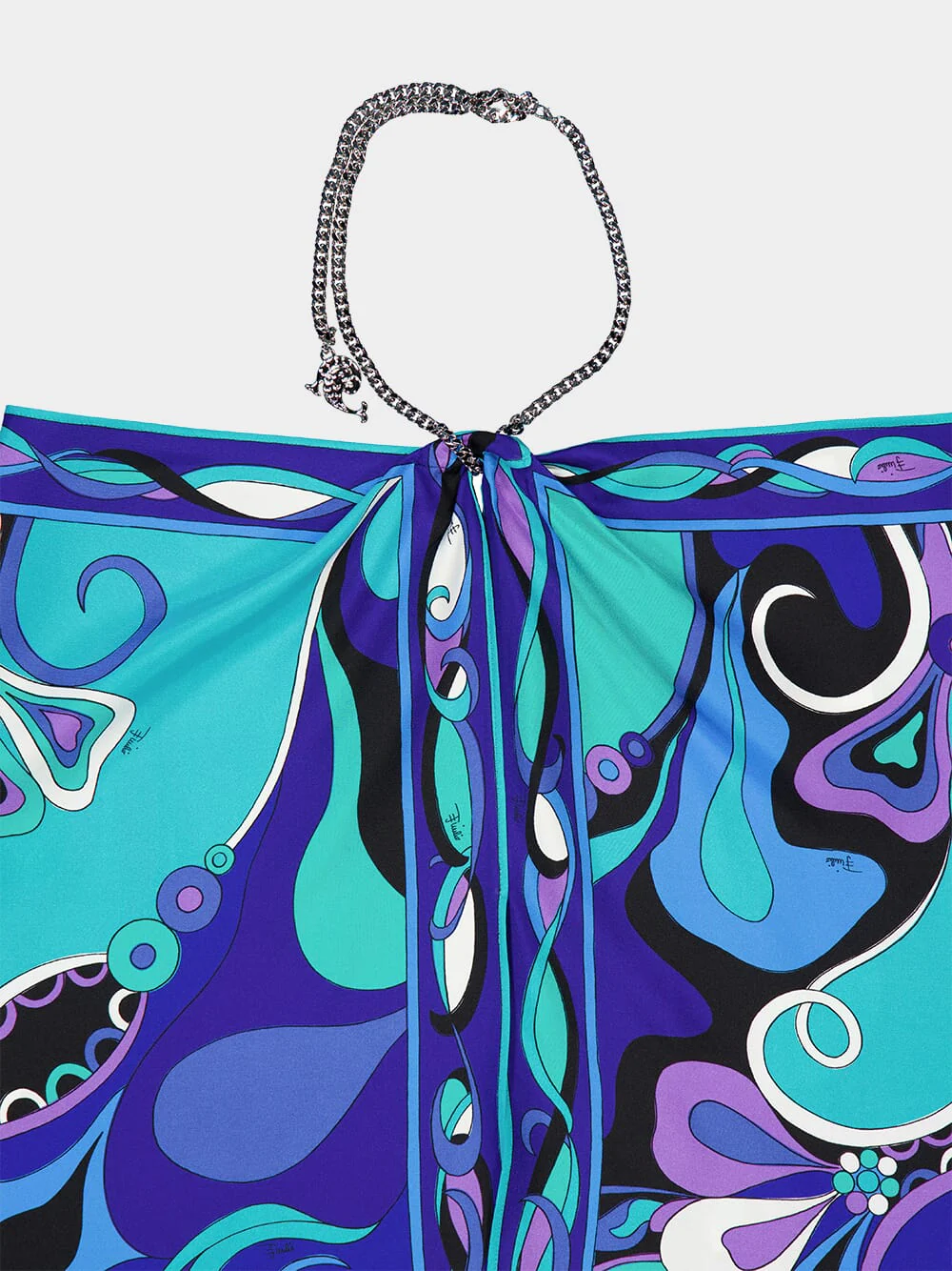 Turquoise and Blue Orchidee Chain Top - Image 3