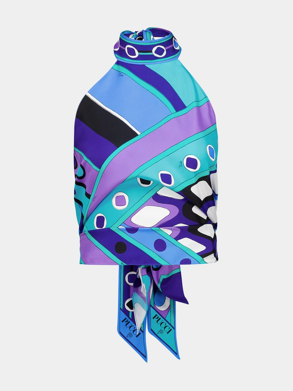 Turquoise and Blue Vivara Foulard Top - Image 2