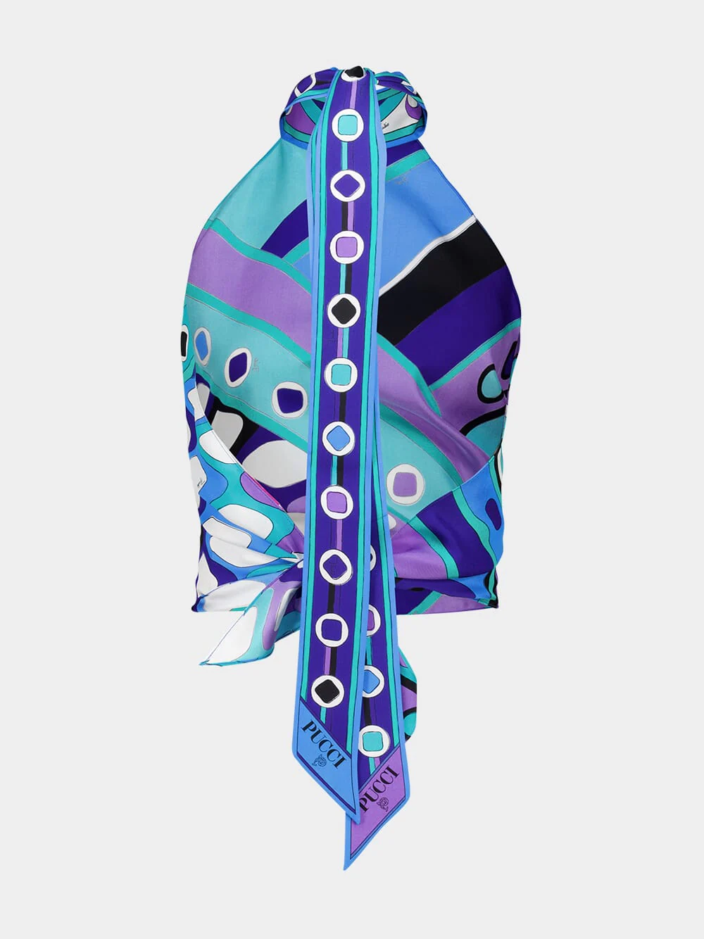 Turquoise and Blue Vivara Foulard Top - Image 4