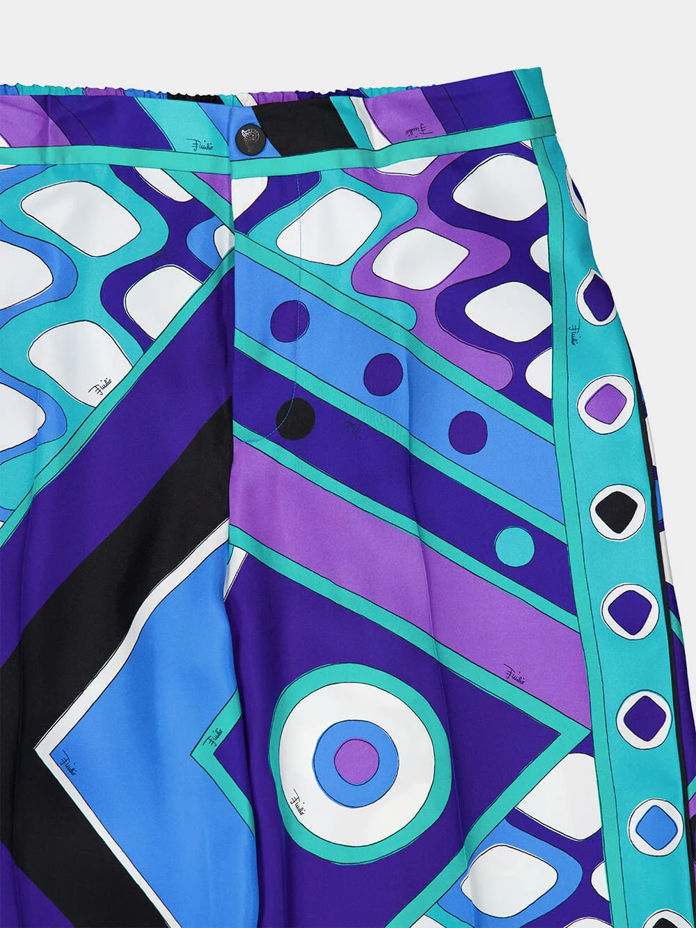 Turquoise and Blue Vivara Silk Pants - Image 3