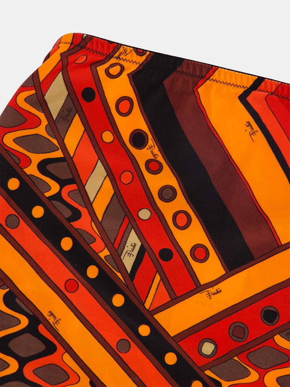 Black and Orange Vivara Print Bandeau Swimsuit - Image 5