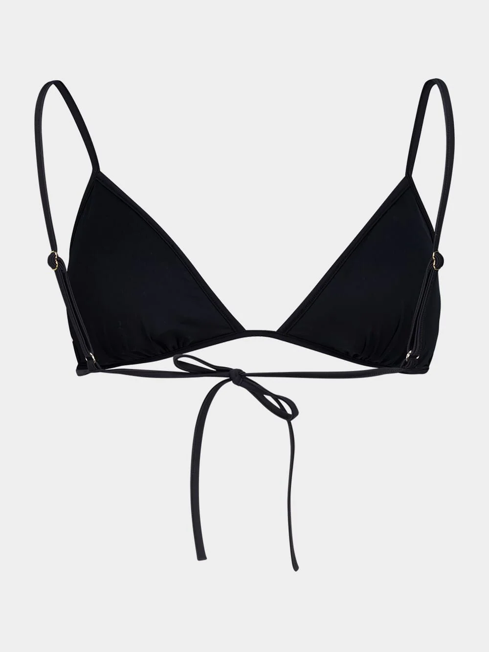 Black and Orange Vivara Print Triangle Bikini Top - Image 3