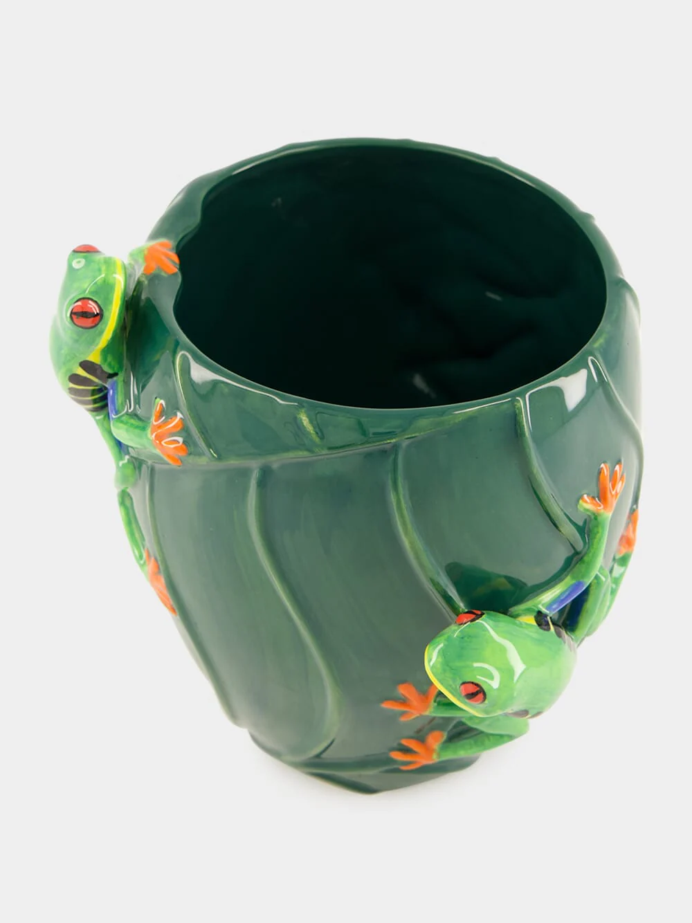 Hand-Painted Green Frog Vase - Image 2