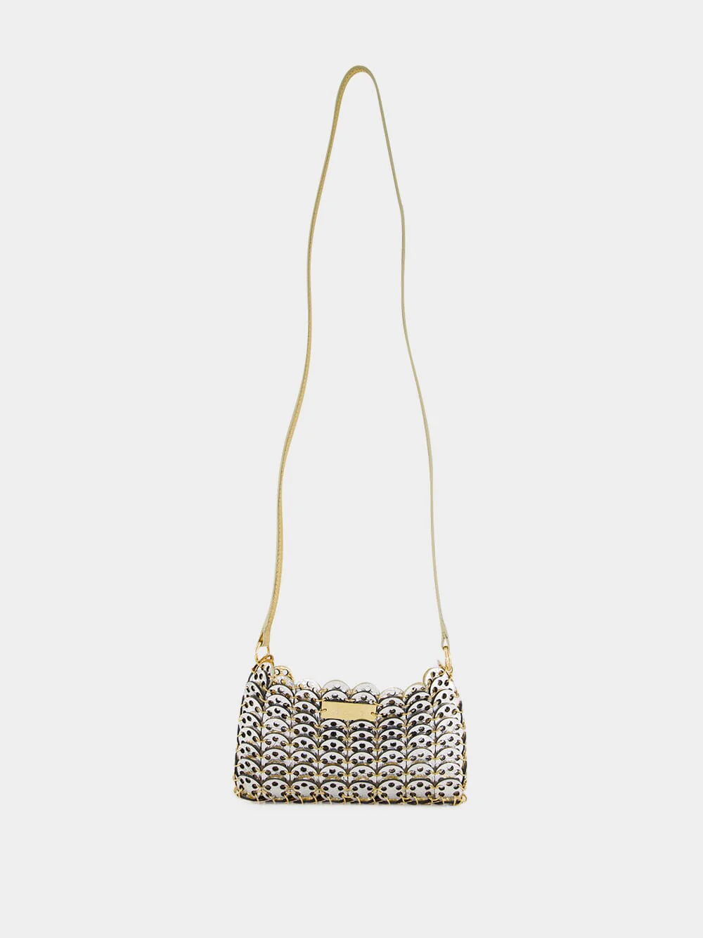 1969 Flip Gold and Silver Leather Crossbody Bag - Image 2