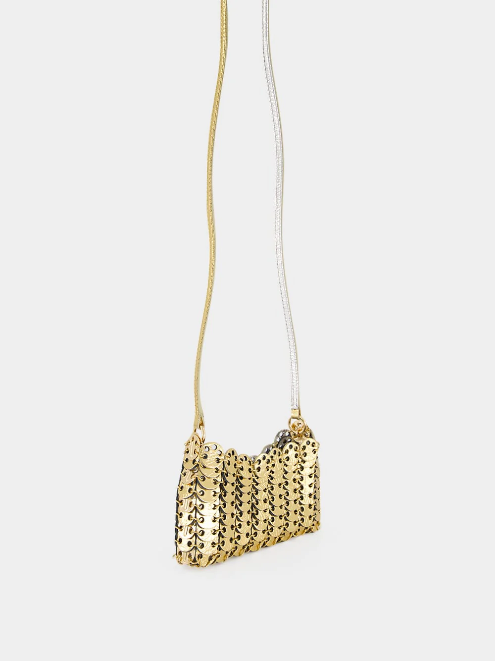 1969 Flip Gold and Silver Leather Crossbody Bag - Image 3