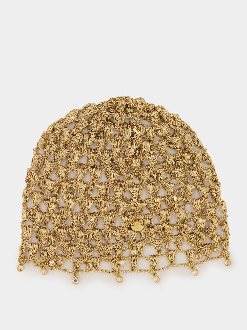 Gold Metallic Crochet Beanie