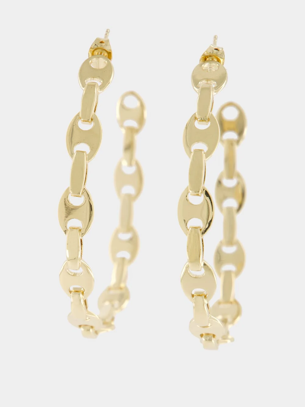 Gold Nano Chain Hoop Earrings - Image 3
