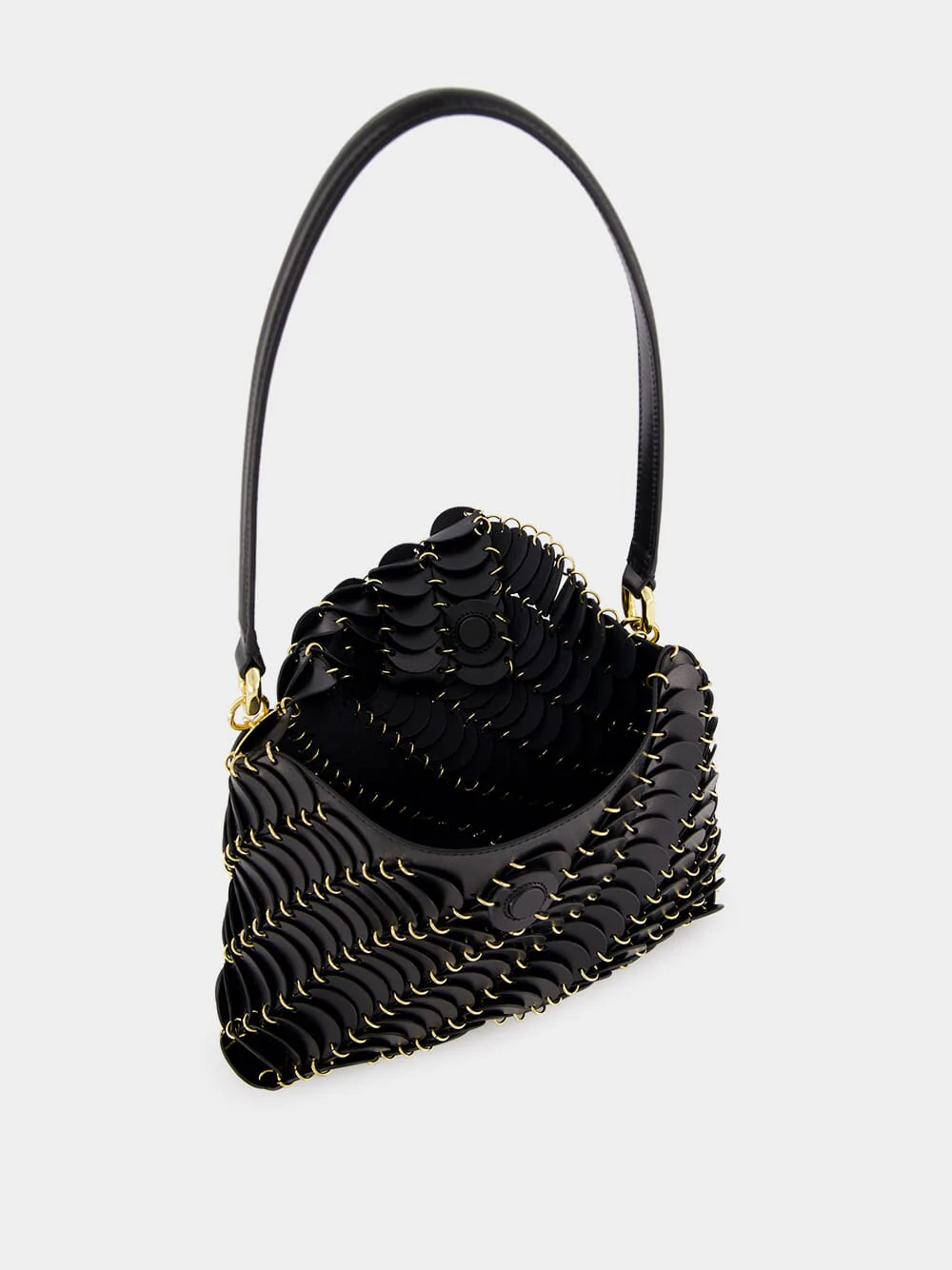 Black Calfskin Paco Shoulder Clutch - Image 6