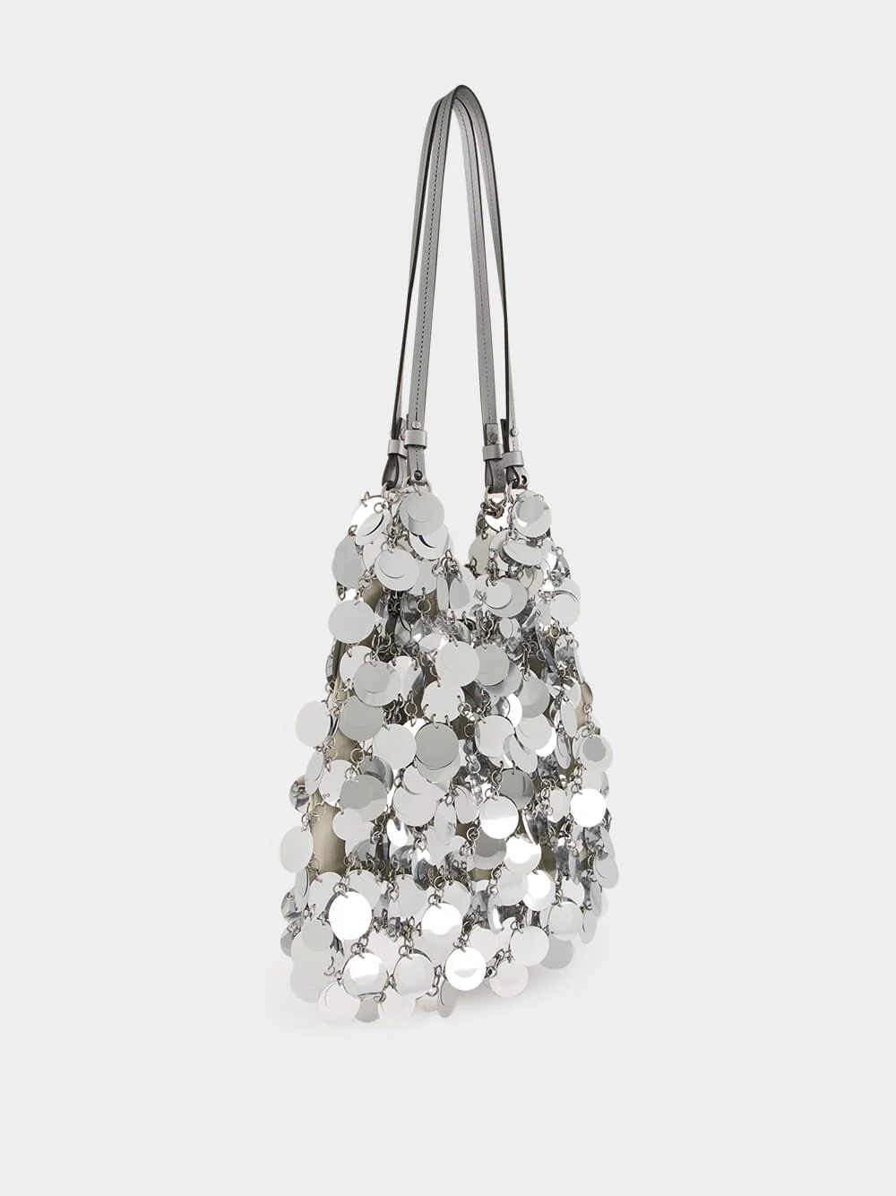 Large Silver Sparkle Disc Bag - Image 3