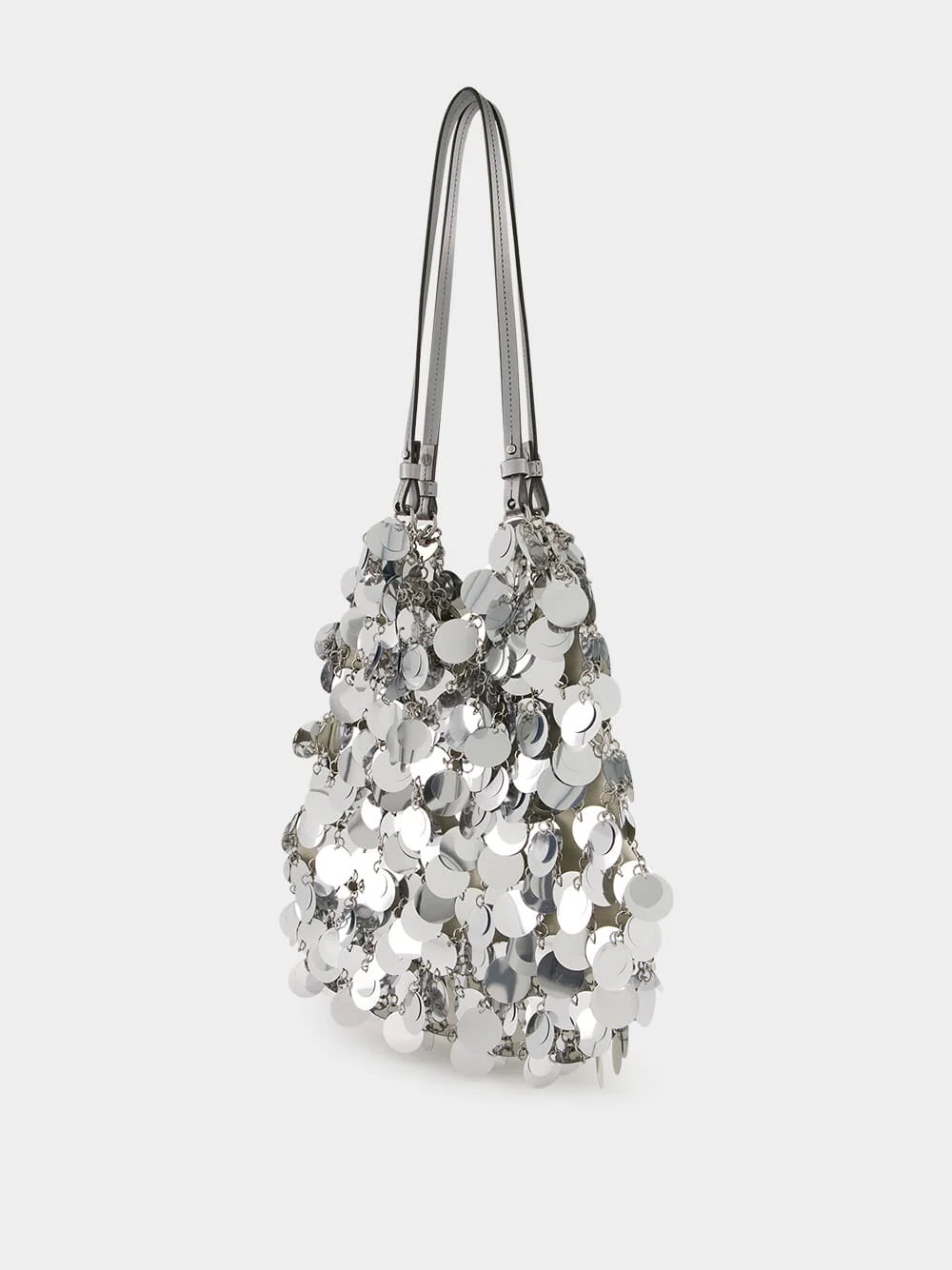 Large Silver Sparkle Disc Bag - Image 6