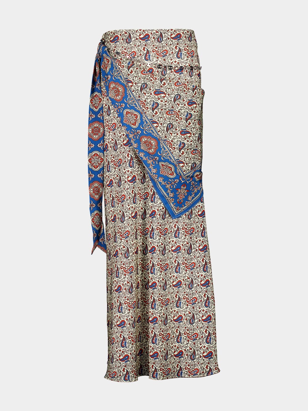 Bandana Paisley Long Satin Skirt