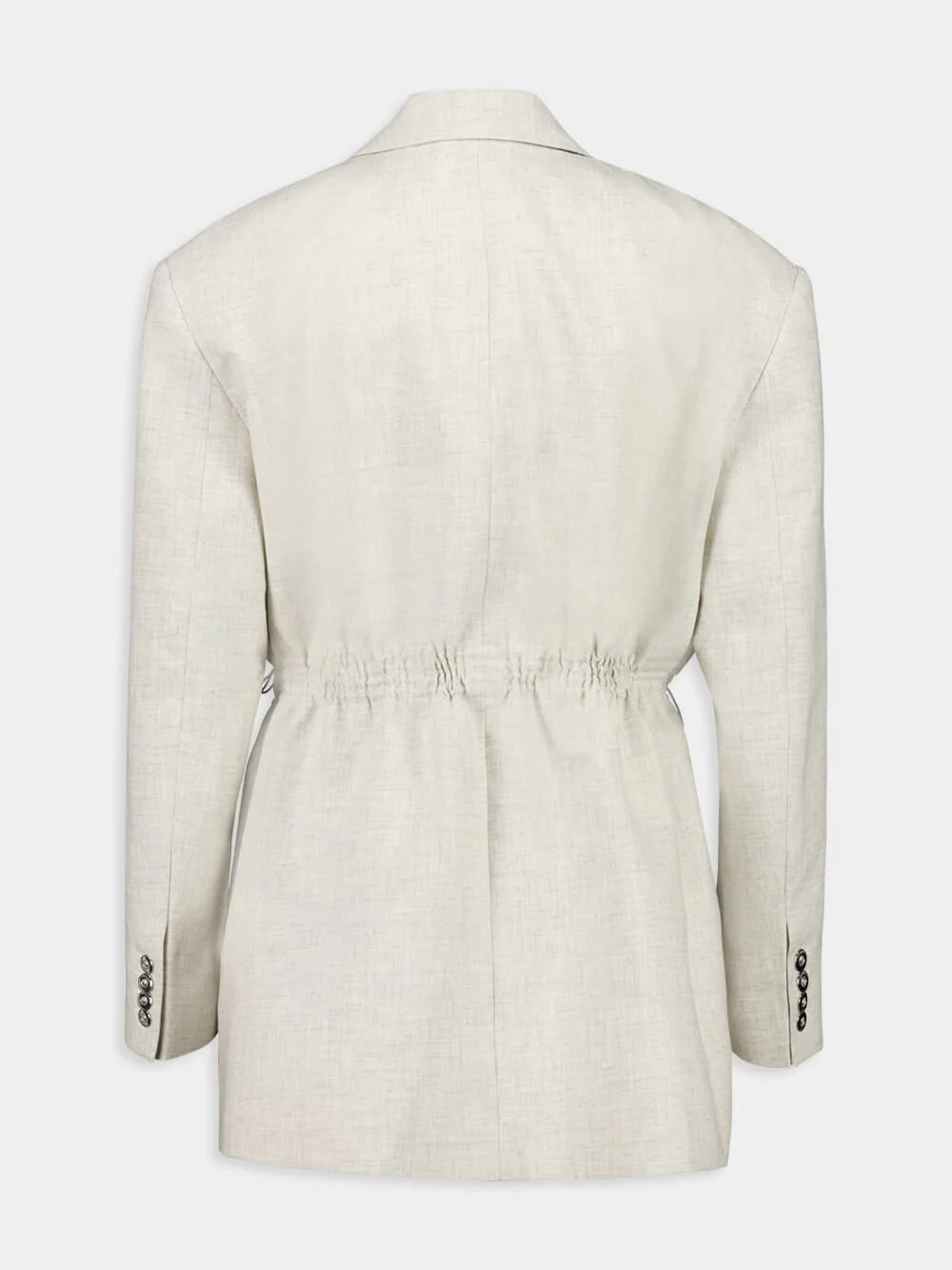 Beige Mottled Wool Blazer - Image 10