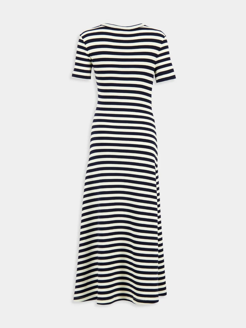 Black and Cream Draped Wool Midi Dress - Image 3
