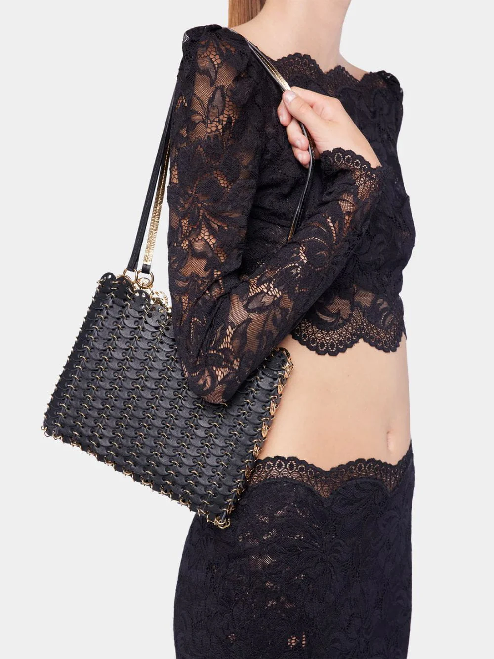 Black and Gold 1969 Flip Bag in Leather - Image 4