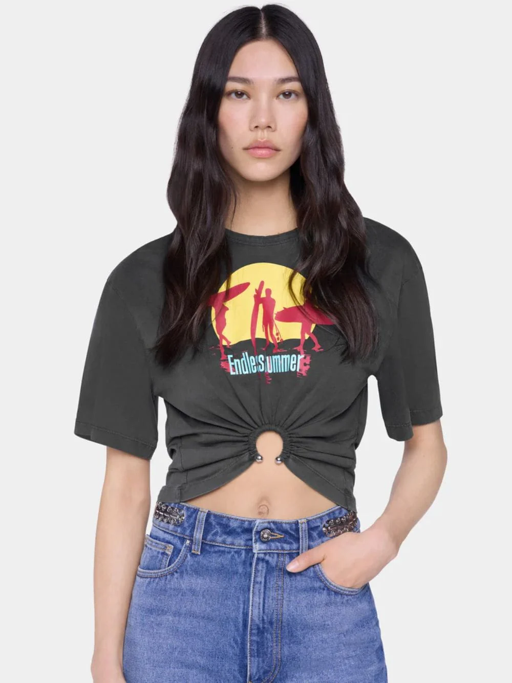 Black Cropped Endless Summer T-Shirt