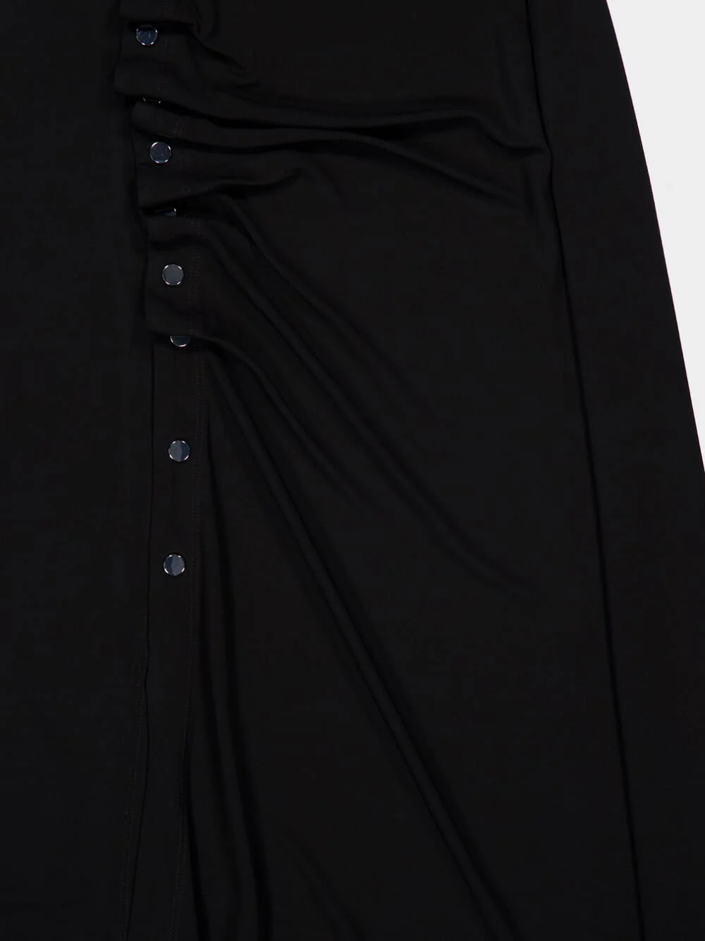 Black Draped Jersey Long Dress - Image 6