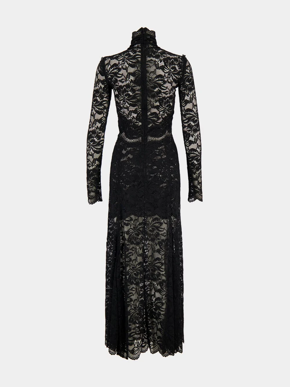 Black High-Neck Lace Maxi Dress - Image 4