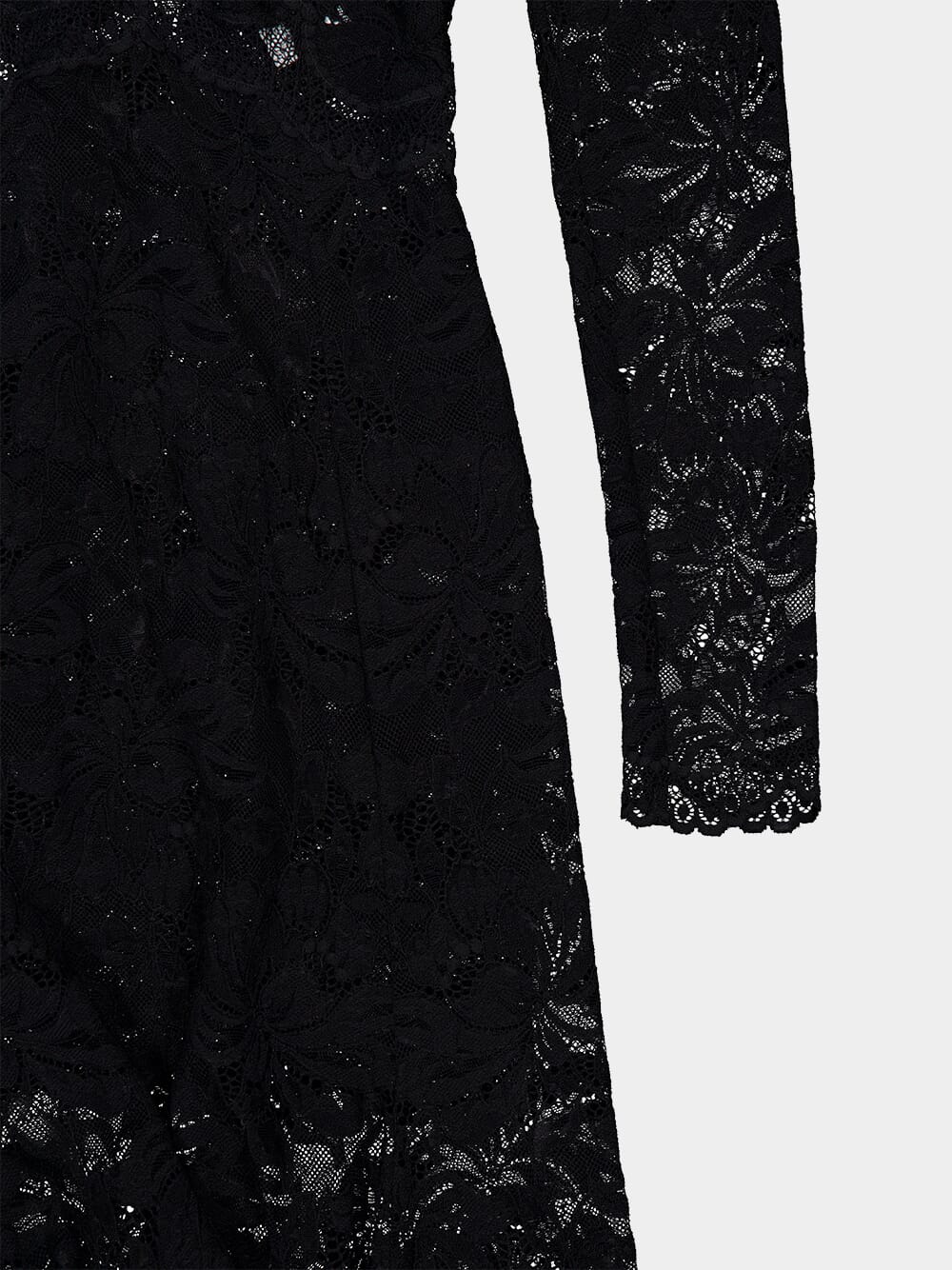 Black High-Neck Lace Maxi Dress - Image 7