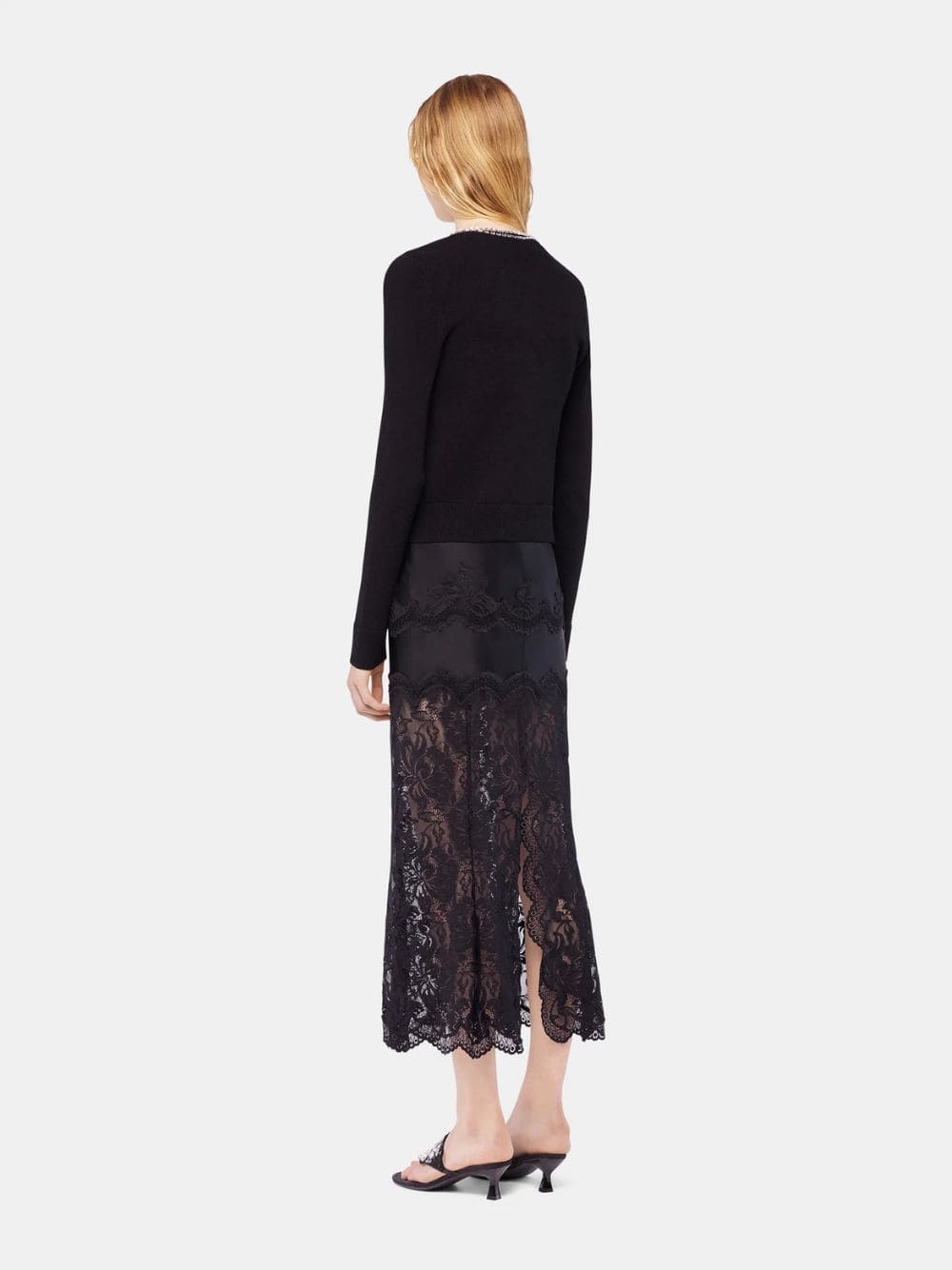 Black Lace Midi Skirt - Image 3